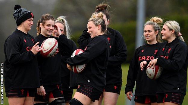Wales women in training
