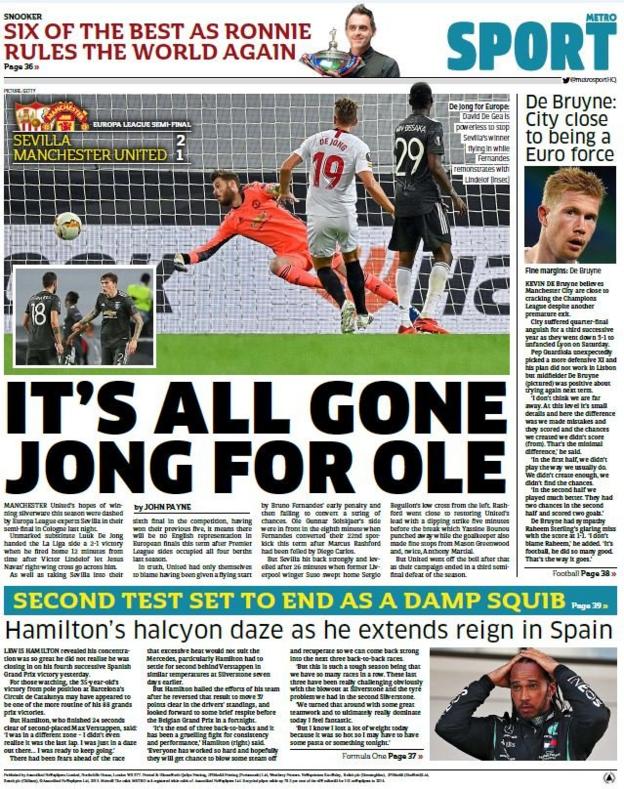 Monday's back pages - BBC Sport