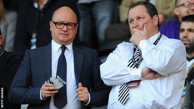 Newcastle owner Mike Ashley (right)