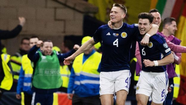 Scotland celebrate v Spain