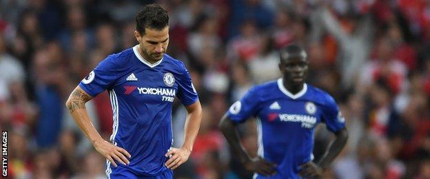 Cesc Fabregas (left) and N'Golo Kante (right)