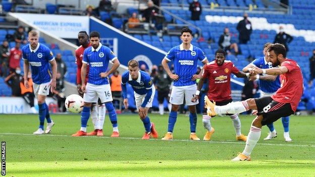 Bruno Fernandes scores from the penalty spot