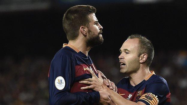 Gerard Pique (left) and Andres Iniesta