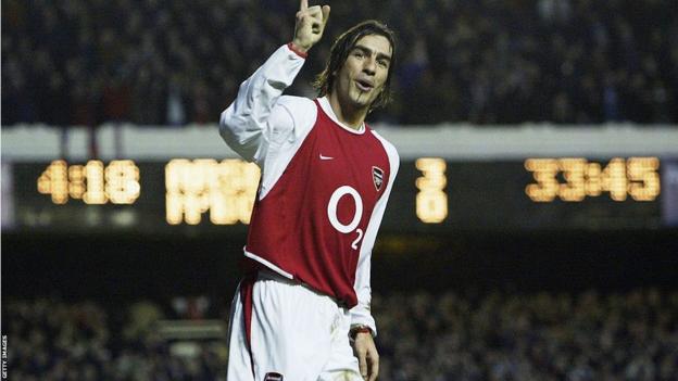 Robert Pires in action for Arsenal