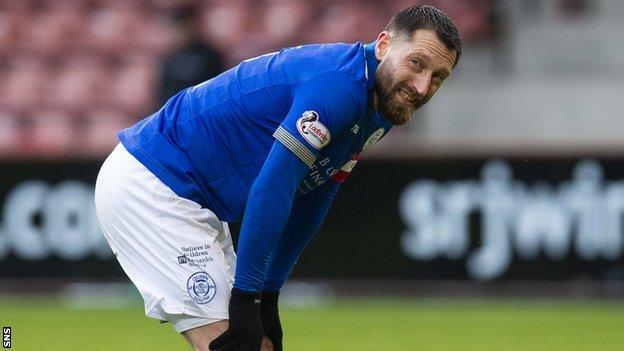 Queen of the South's Stephen Dobbie grimaces