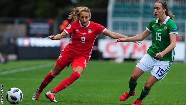 Freya Holdaway in action against Wales