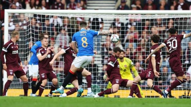 Ryan Jack scores in the 2022 Scottish Cup final