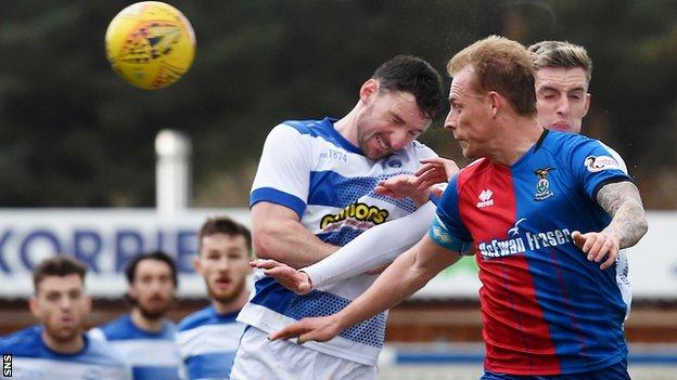 Carl Tremarco heads home Inverness' goal