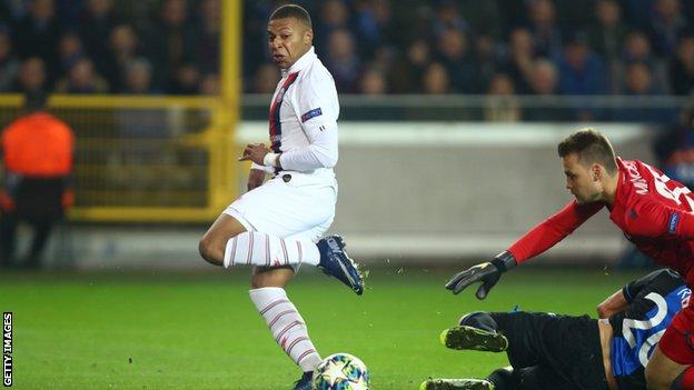 Club Bruges 0-5 Paris St-Germain: Kylian Mbappe dazzles with second-half hat-trick - BBC Sport