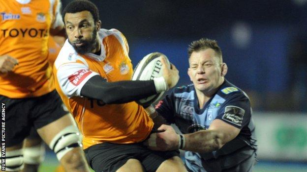 Uzair Cassiem in action for Cheetahs against Cardiff Blues