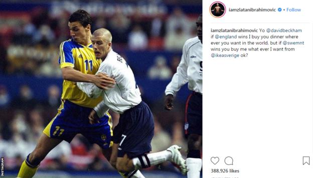 Zlatan Ibrahimovic on INstagram