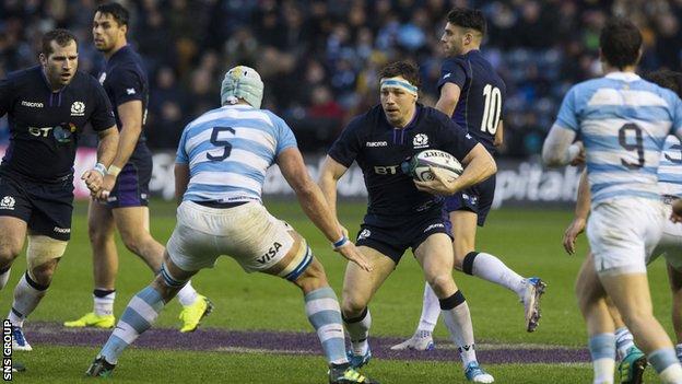 Hamish Watson in action for Scotland against Argentina