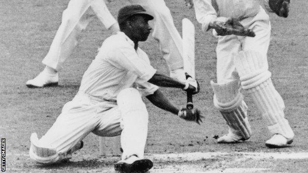 West Indies cricketer George Headley (1909 - 1983) batting against Surrey at The Oval, London, 1939.