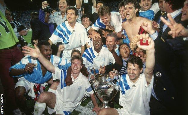 Marseille fête sa victoire en Ligue des champions en 1993