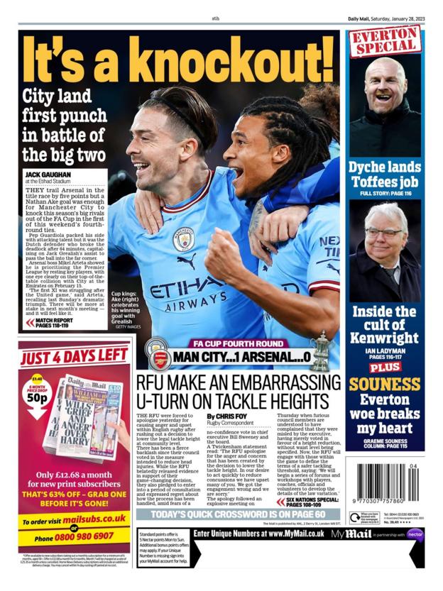 Saturday's back pages - BBC Sport