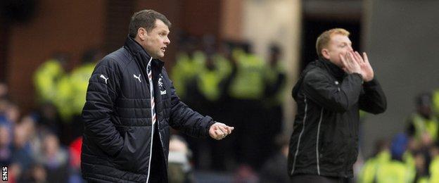 Rangers manager Graeme Murty (left) and Hibs boss Neil Lennon