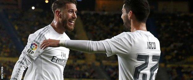 Sergio Ramos and Isco of Real Madrid