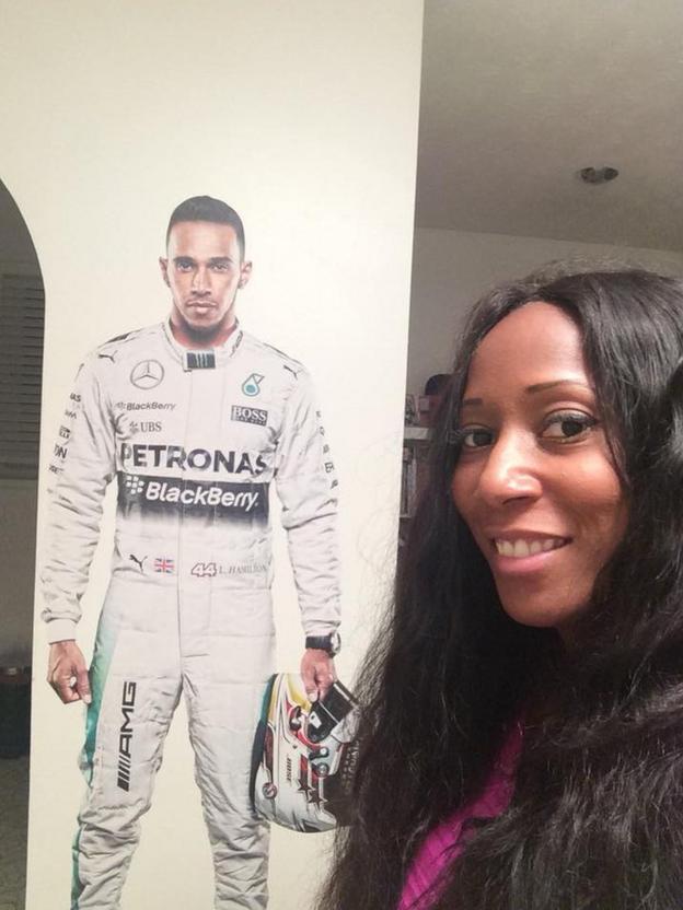 Desda James: "A full size Lewis taking pride of place on my living room wall. He’s a pioneer, inspirational and brilliant in every way. Yet still humble"