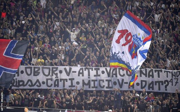 FCSB bans wave flags bearing the Steaua Bucharest symbol during a September meeting with Dinamo Bucharest
