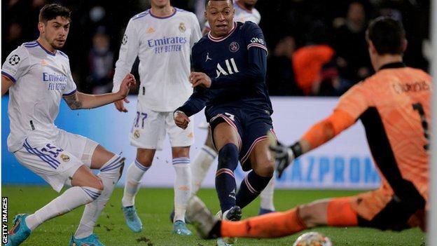 Kylian Mbappe scores his 22nd goal of the season to give PSG victory