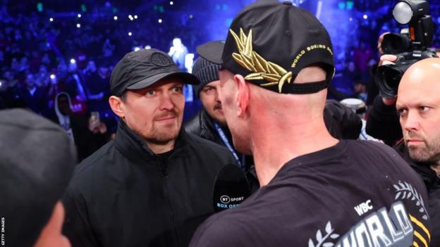 Oleksandr Usyk and Tyson Fury face-to-face