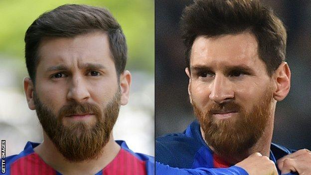 Reza Parastesh and Lionel Messi
