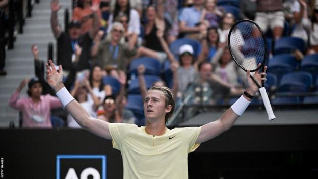 Sebastian Korda celebrates