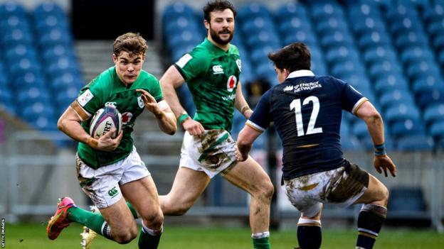 Garry Ringrose and Robbie Henshaw in action against Scotland in the 2021 Six Nations