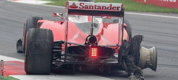 Sebastian Vettel is forced to retire with a puncture in Austria