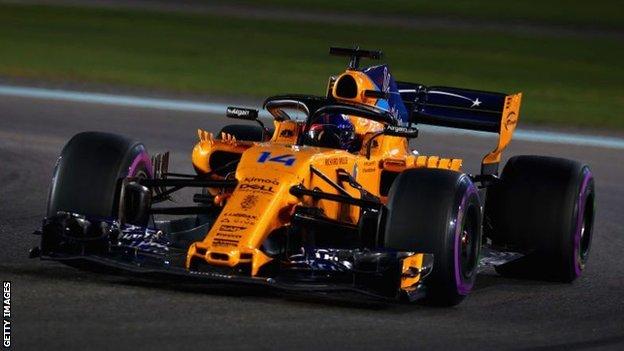 Fernando Alonso's most recent grand prix race was for McLaren in Abu Dhabi at the end of the 2018 season