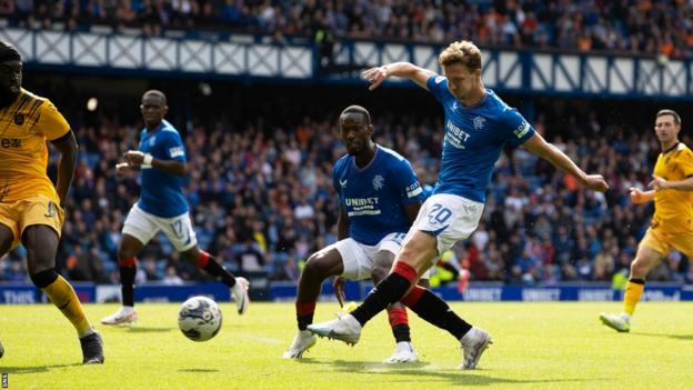 Kieran Dowell scores for Rangers against Livingston