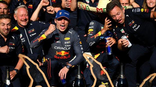 Max Verstappen and Red Bull celebrate