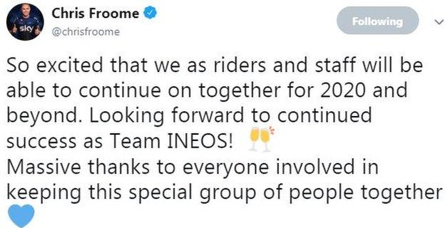 team sky new sponsor ineos