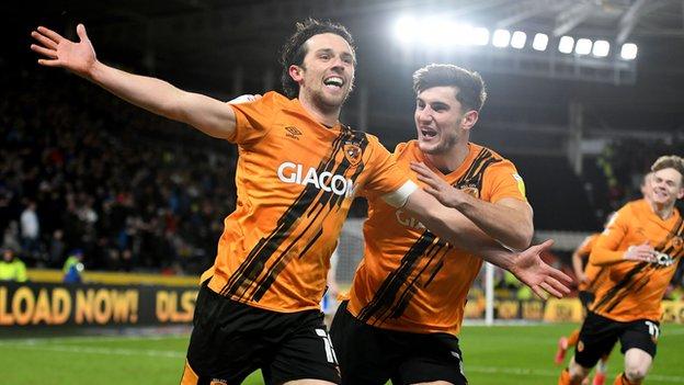 George Honeyman celebrates his first goal for Hull against Blackburn