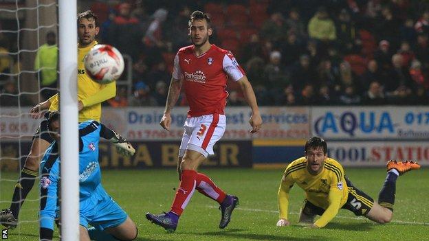 Middlesbrough's David Nugent heads wide against Rotherham