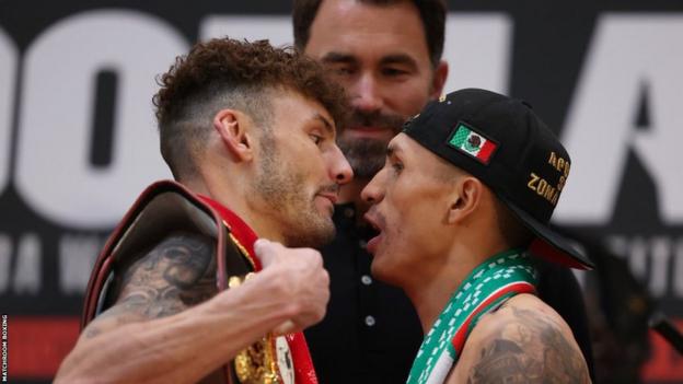 Leigh Wood and Mauricio Lara go face-to-face at Friday's weigh-in in Nottingham
