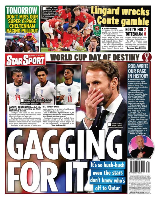 Thursday's back pages BBC Sport