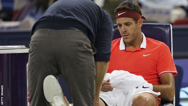 Juan Martin del Potro injured his knee at the Shanghai Masters in October