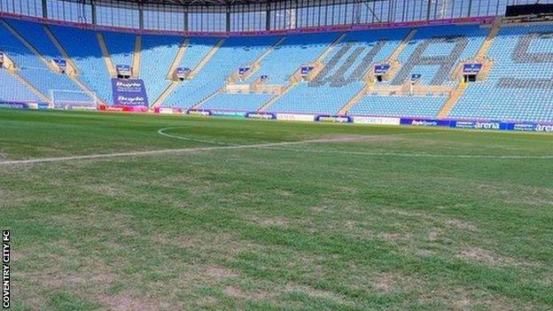 The pitch at the Coventry Building Society Arena