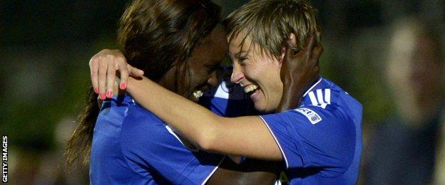 Eniola Aluko and Fran Kirby