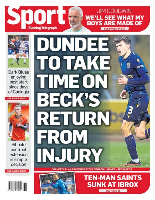 Back page of the Evening Telegraph