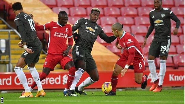 Liverpool 0 0 Man Utd Alisson Saves Thwart Leaders At Anfield Bbc Sport