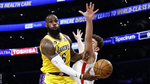 LeBron James reels off highlights during first game as an LA Laker