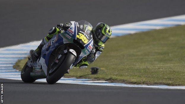 Cal Crutchlow racing his motorbike