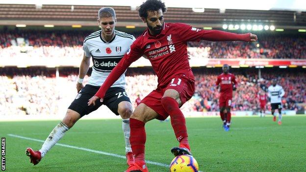 Liverpool 2 0 Fulham Mohamed Salah Strike Helps Liverpool To Victory Bbc Sport