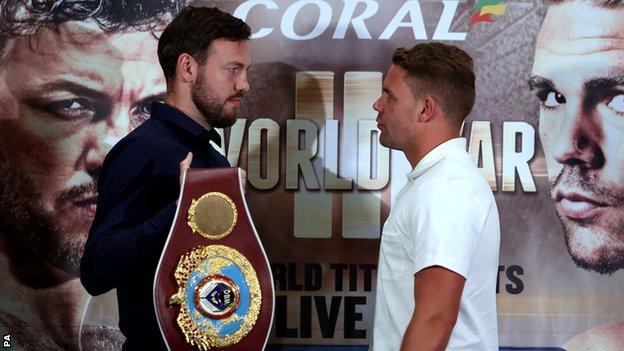 Andy Lee (left) and Bill Joe Saunders were scheduled to meet on 10 October in Manchester