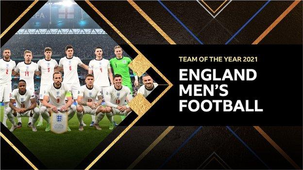 Graphique de l'équipe de football masculin de l'année en Angleterre