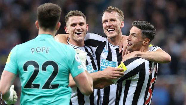 Newcastle players celebrate