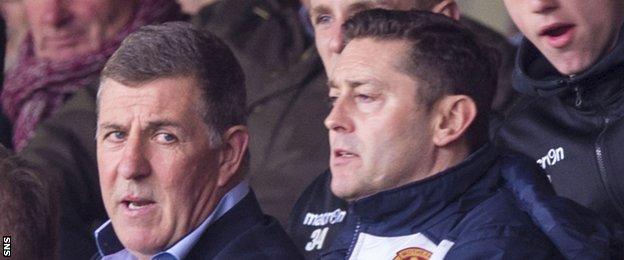 Motherwell manager Mark McGhee and assistant Scott Leitch