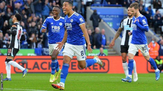 Youri Tielemans celebrates